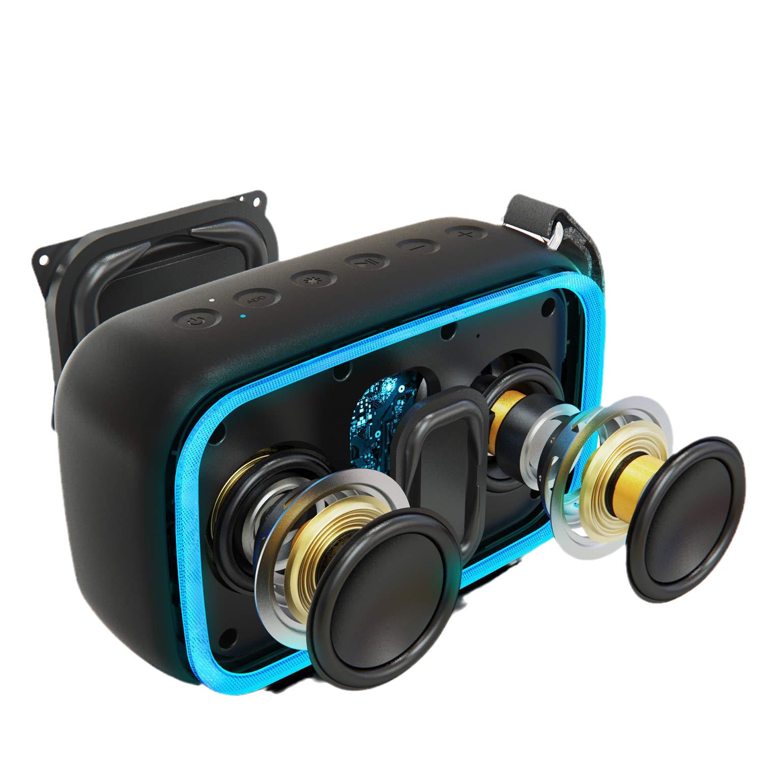 DOSS ASIMOM Bluetooth Speaker Subwoofer Outdoor Waterproof Light Speaker Card