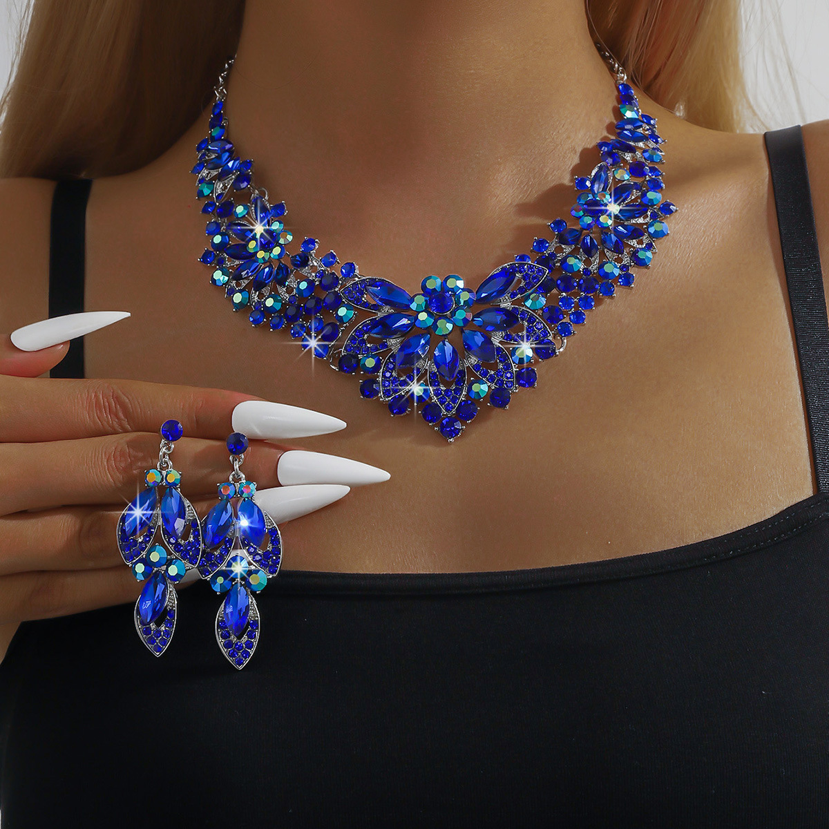 Luxury Jewelry Set Alloy Banquet Accessories Flower Bride Wedding Jewelry for Women
