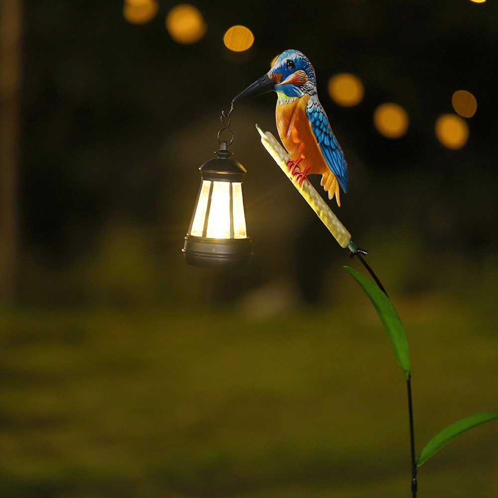 New Frog Holding Umbrella Bird Feeder Solar Light Iron Art Pastoral Scenery Animal Outdoor Garden Decoration