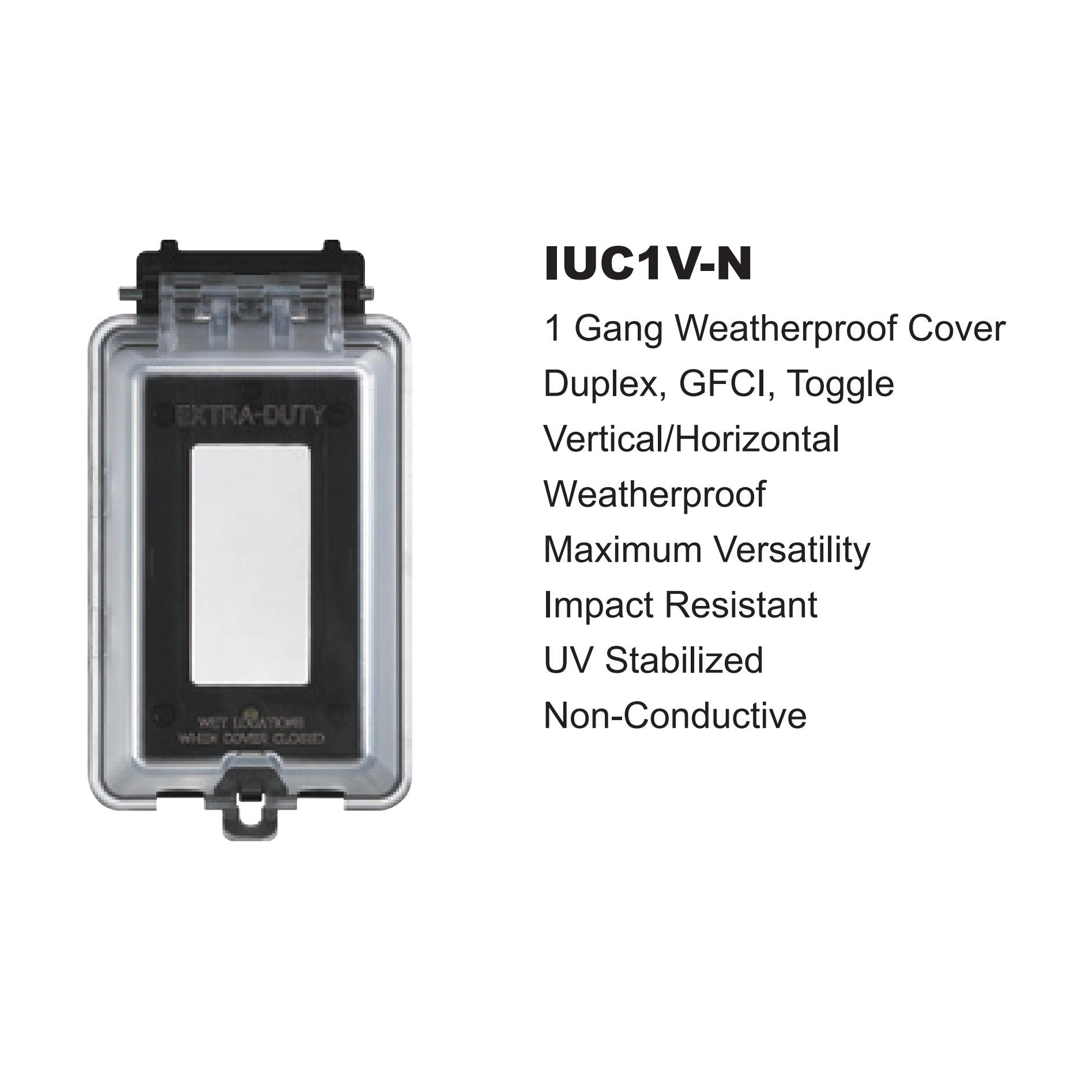 US UL American standard outdoor waterproof socket box, GFCI/Duplex/Toggle rainproof cover plate waterproof