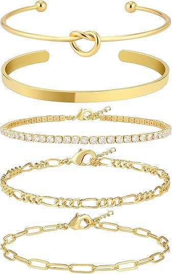 Bohemian Minimalist Hand Jewelry Metal Chain Women's Set 5 Multi-Layer Chain Simple Bracelet