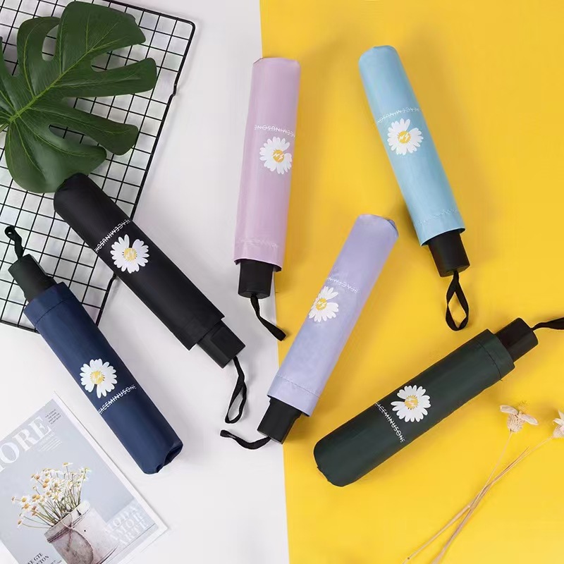 Umbrella Daisy Eight-Rib Manual Umbrella Sunscreen Anti-Splash Folding Umbrella Sun and Rain Dual-Use Umbrella