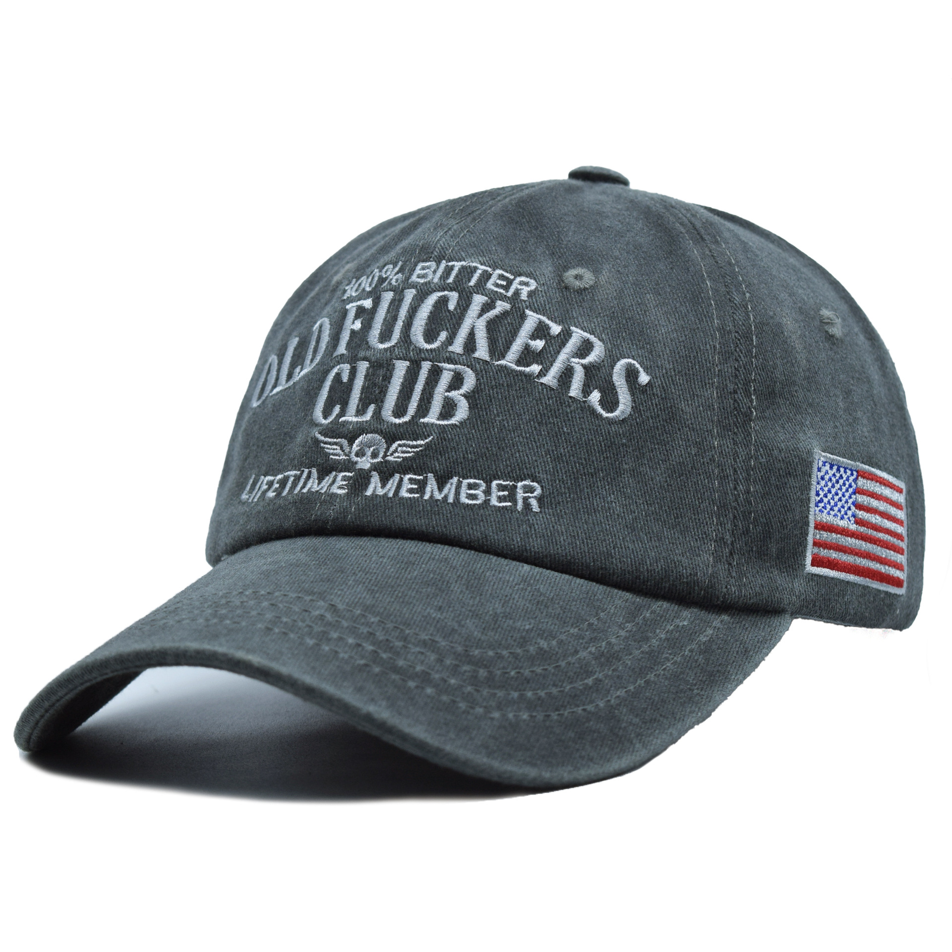 New Pure Cotton Embroidered Hat Old Fuckers Club Baseball Cap