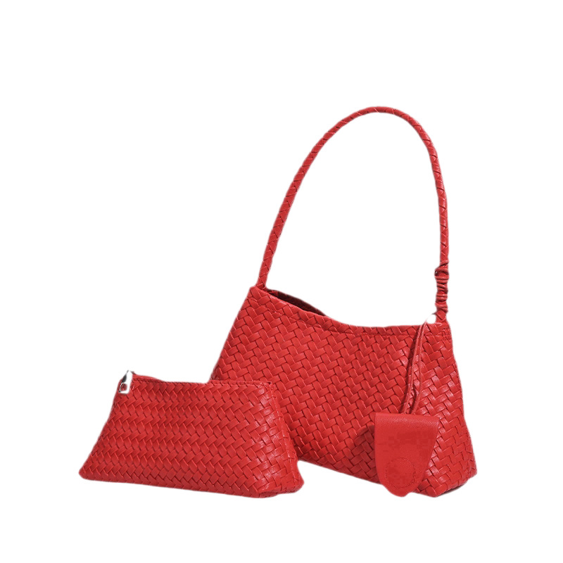 Niche Hand-Woven Underarm Bag Women Casual Handheld Mother-Child Bag Large Capacity Single Shoulder Bag Women Bag