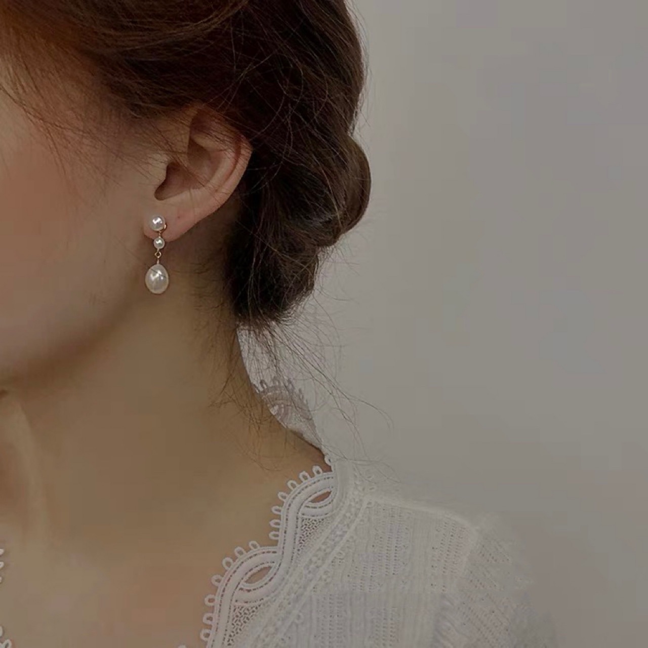 Natural pearl earrings for women long stud earrings 2026 new earrings