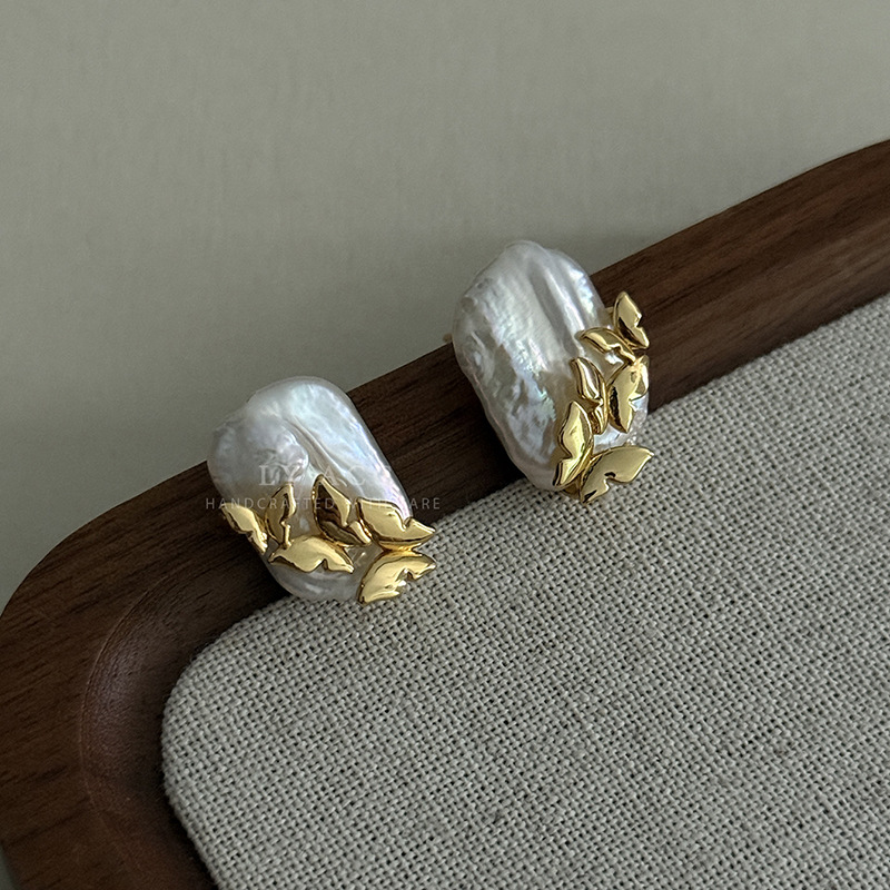 Exquisite Natural Baroque Pearl Earrings Ear Cuff Elegant Daily Earrings