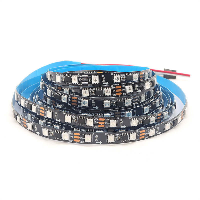 ws2811 magical color 5050rgb led strip 12v bare board black 60 lights ultra bright led light strip first purchase then payment 8mm programming