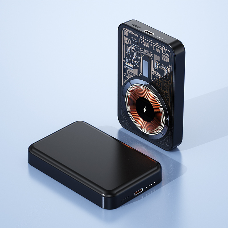 Fast Charging GaN Transparent Magnetic Wireless Charging 1/20000mAh Power Bank Compact Portable Mobile Power Supply