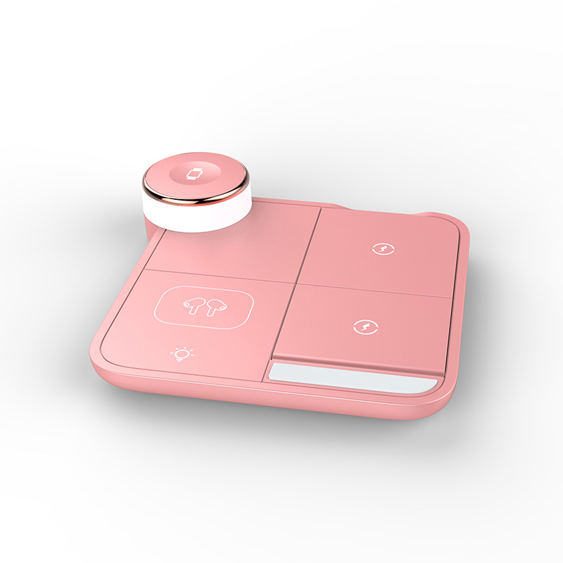 4-in-1 Magnetic Wireless Charger Colorful Atmosphere Light Foldable 15W Phone Stand Fast Charging