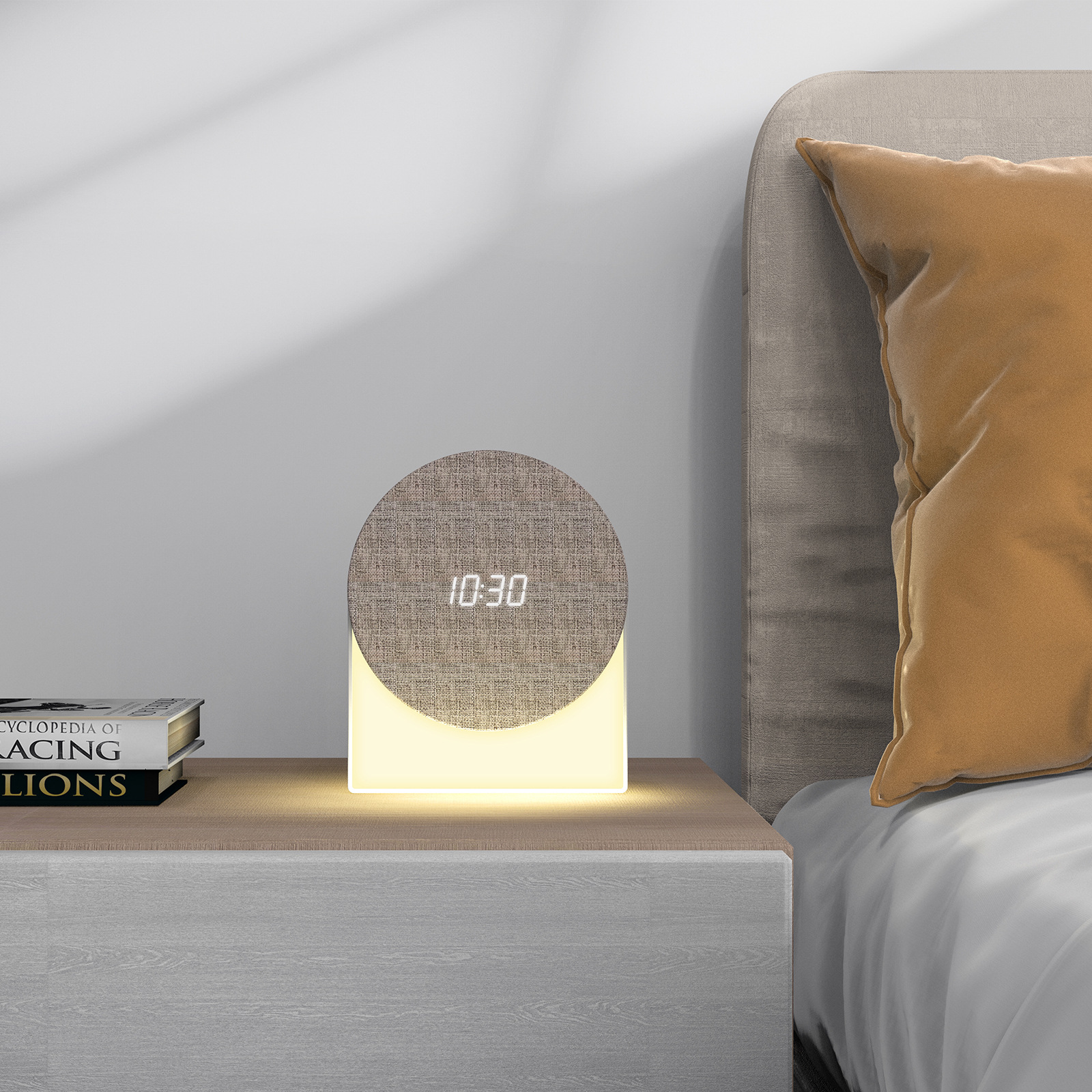 New Multifunctional Fabric Sleep Aid White Noise Night Light Bluetooth Speaker with Timer Clock Alarm White Noise