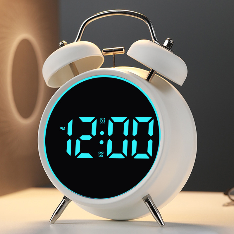 Student special alarm clock super loud volume metal ringing wake-up difficulty multifunctional electronic alarm clock