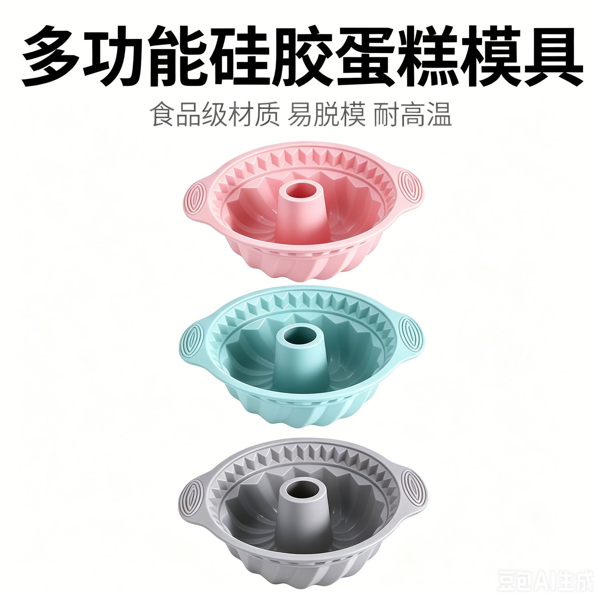 Food-grade thickened silicone cake mold set, toast square round hollow Gugelhupf, home baking tool