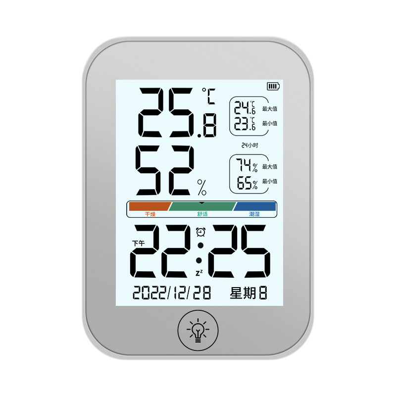 Smart Large Screen Digital Electronic Thermometer Hygrometer Home Desktop Dry Wet Thermometer Hangable and Standable