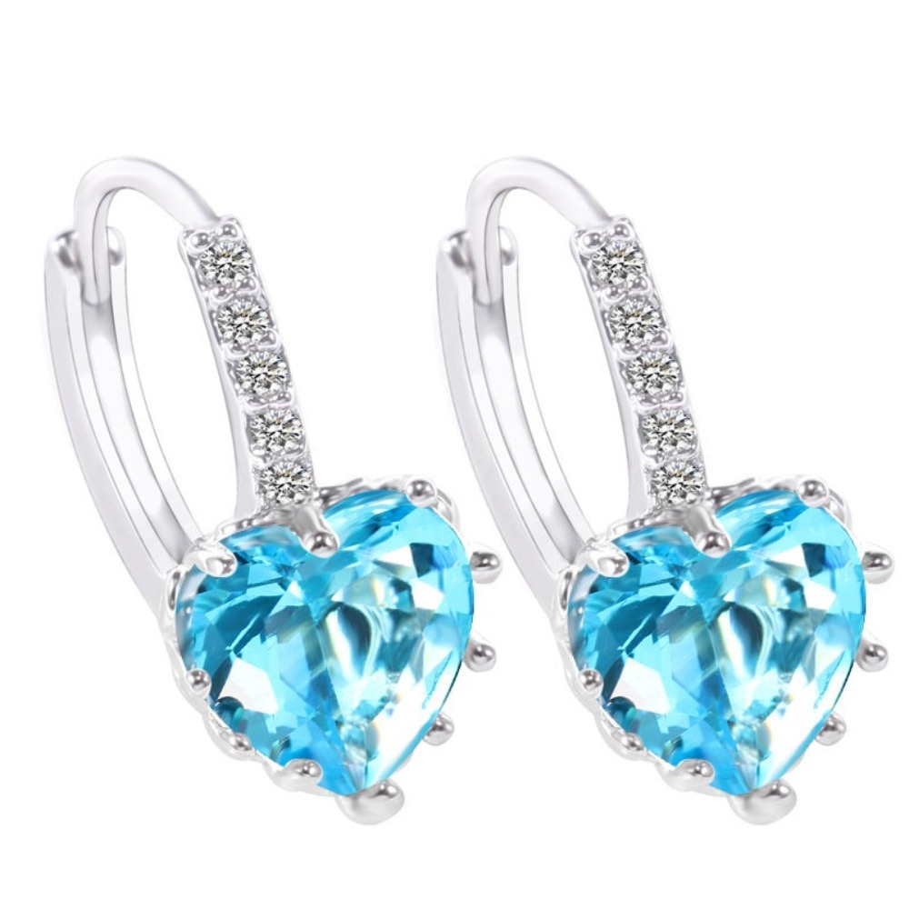 Fairy heart zircon ear clip simple diamond-like earring ear jewelry