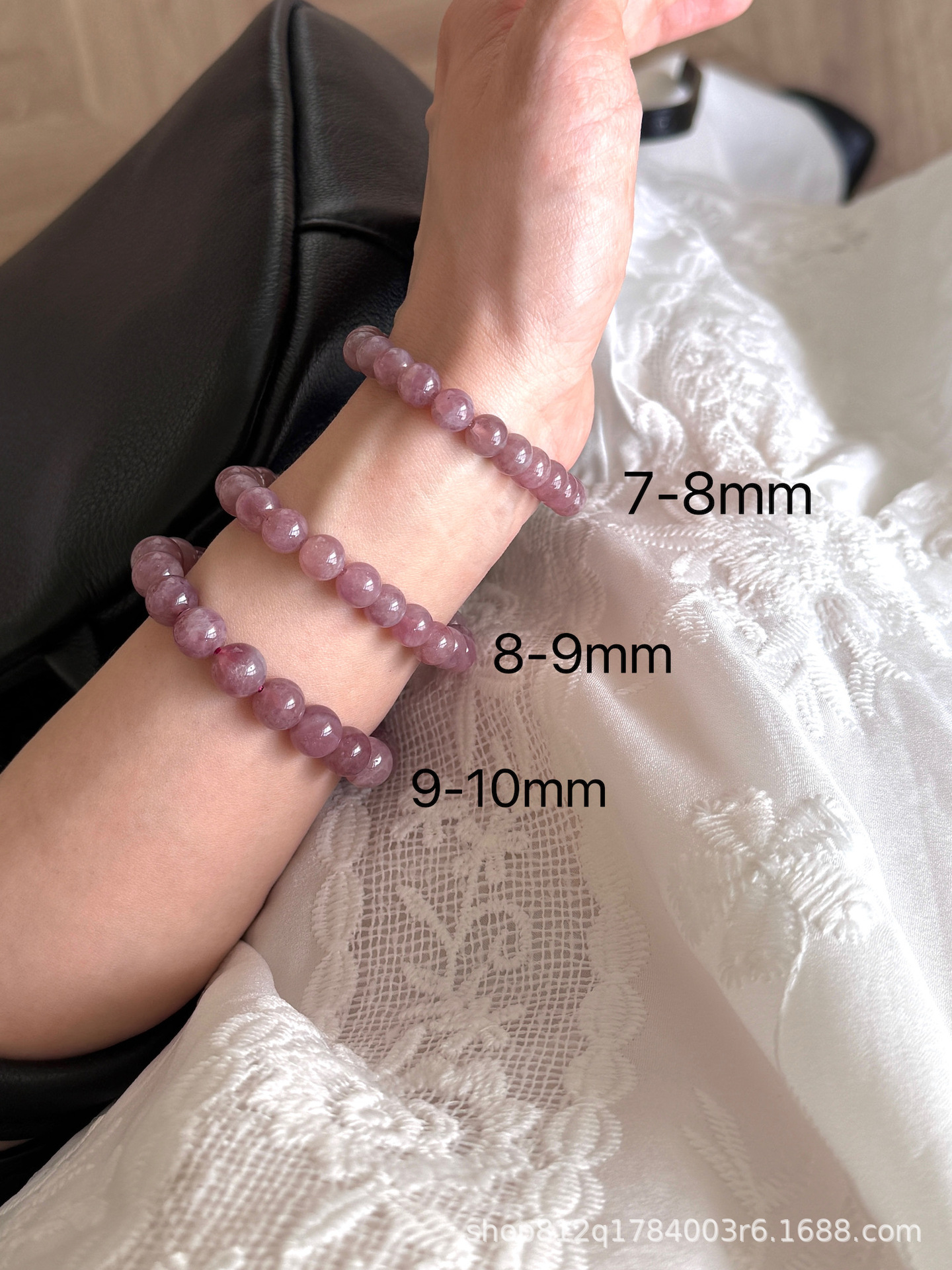 Summer simple natural amethyst bracelet for women stacking geometric pink purple紫锂辉 jewelry