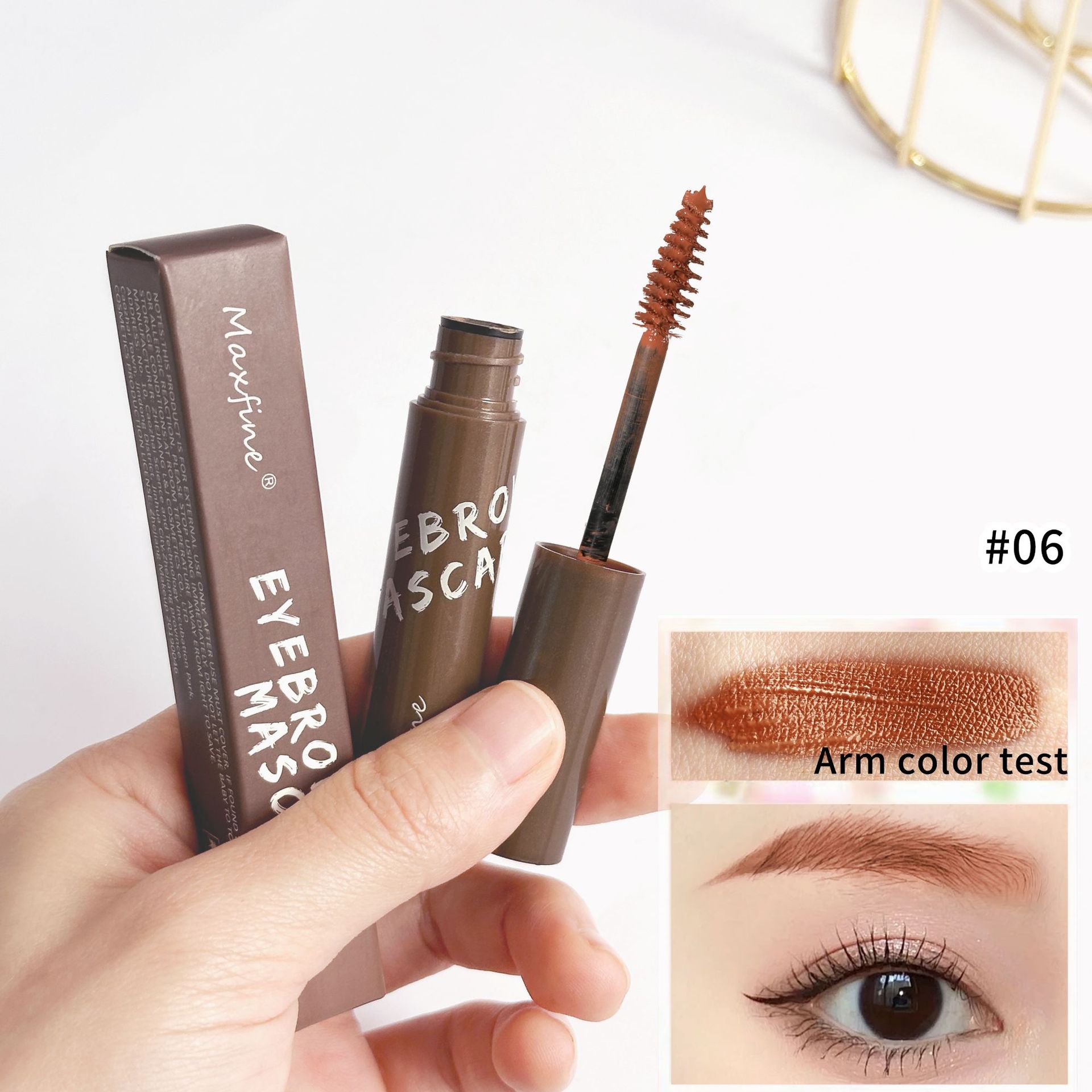 Cross-border makeup Maxfine three-dimensional eyebrow cream eyebrow brush novice easy to use not easy to take off makeup anti-sweat color holding makeup
