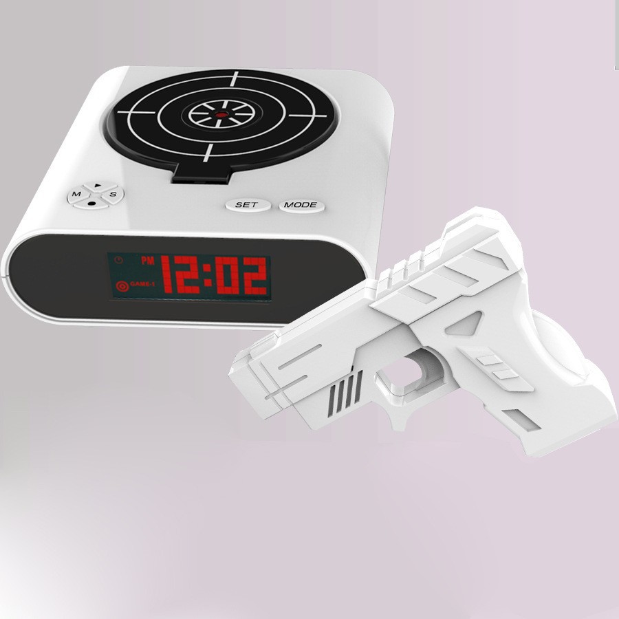 Live shooting novel shooting toy lazy person wake-up alarm clock