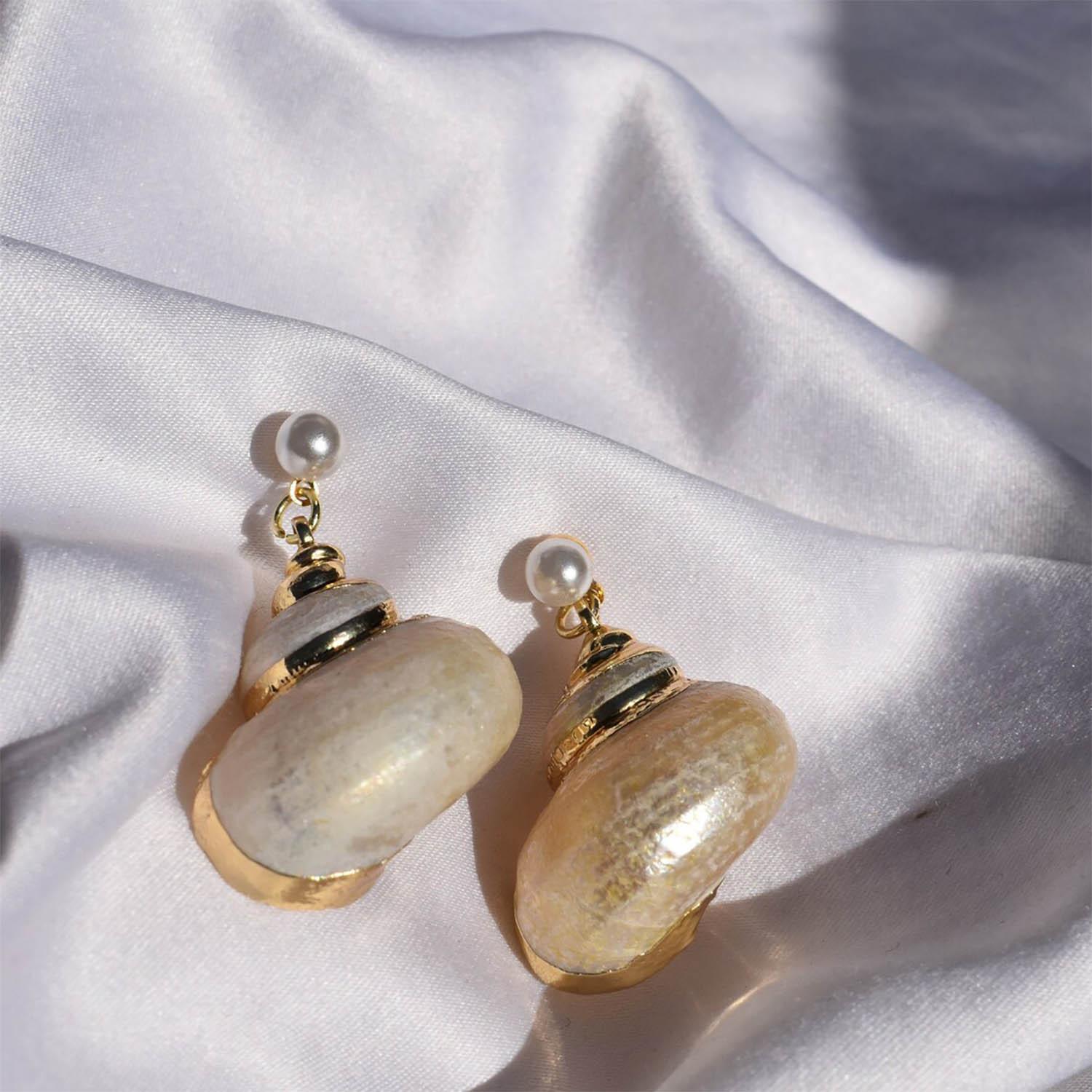 New Shell Conch Earrings Exaggerated Earrings Women Bohemian Beach Vacation Style Jewelry