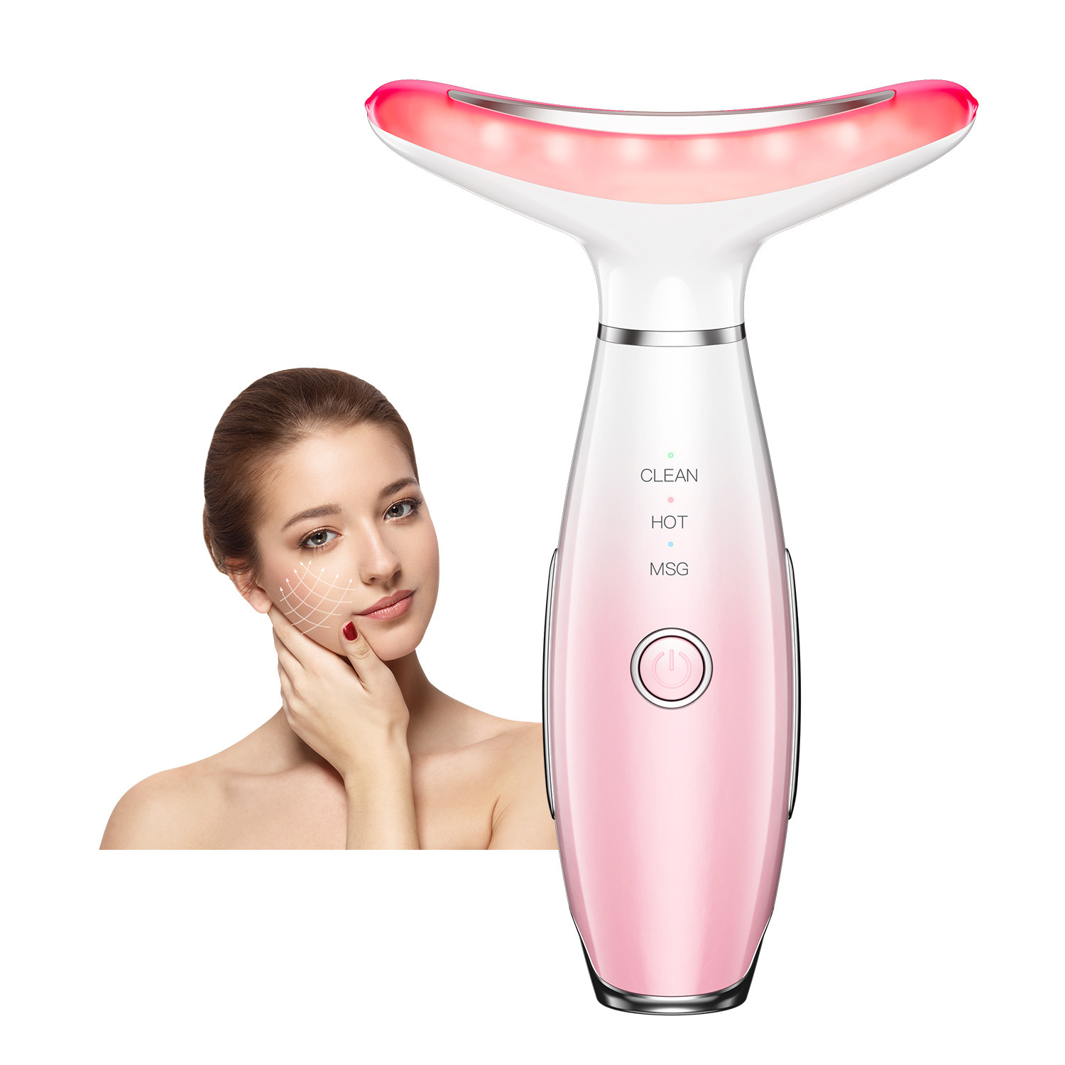 7-color Neck Beauty Instrument to Improve Neck Skin Condition, Youthful MSG Microcurrent Neck Beauty Instrument