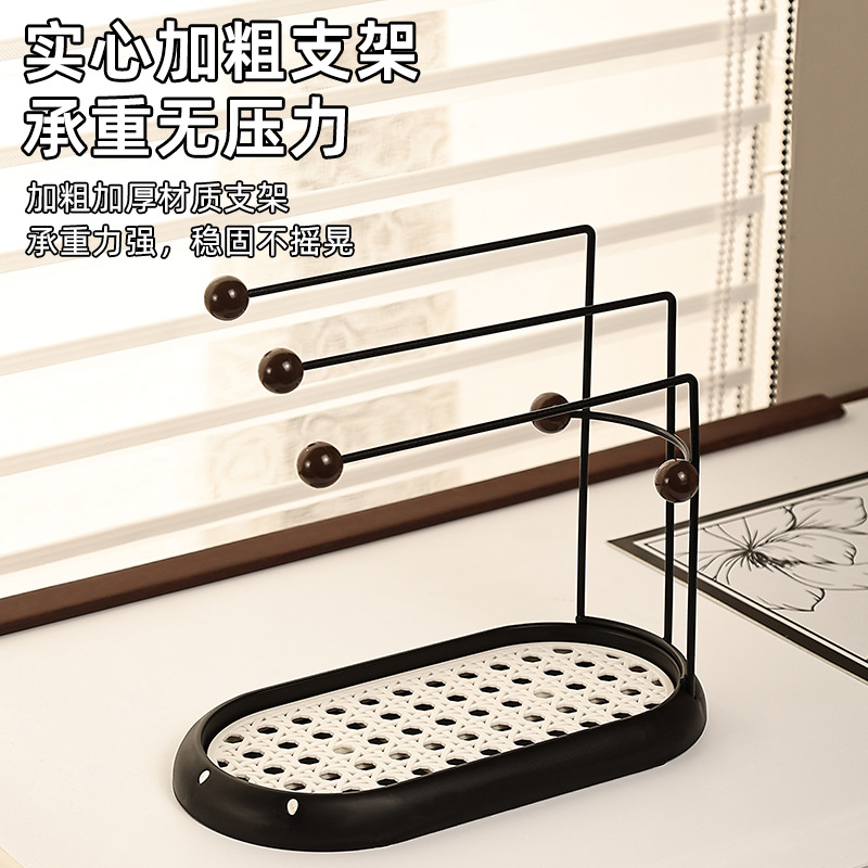 Kitchen Vintage Style Dishcloth Rack Storage Rack for Dish Soap Sink Sponge Drip Rack Dish Towel Hanging Rack