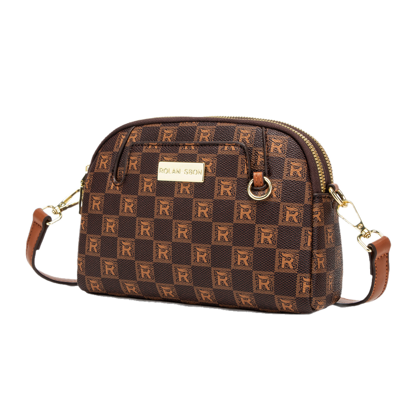 New checkerboard women's bag 2026 women's crossbody bag live streaming print texture bag