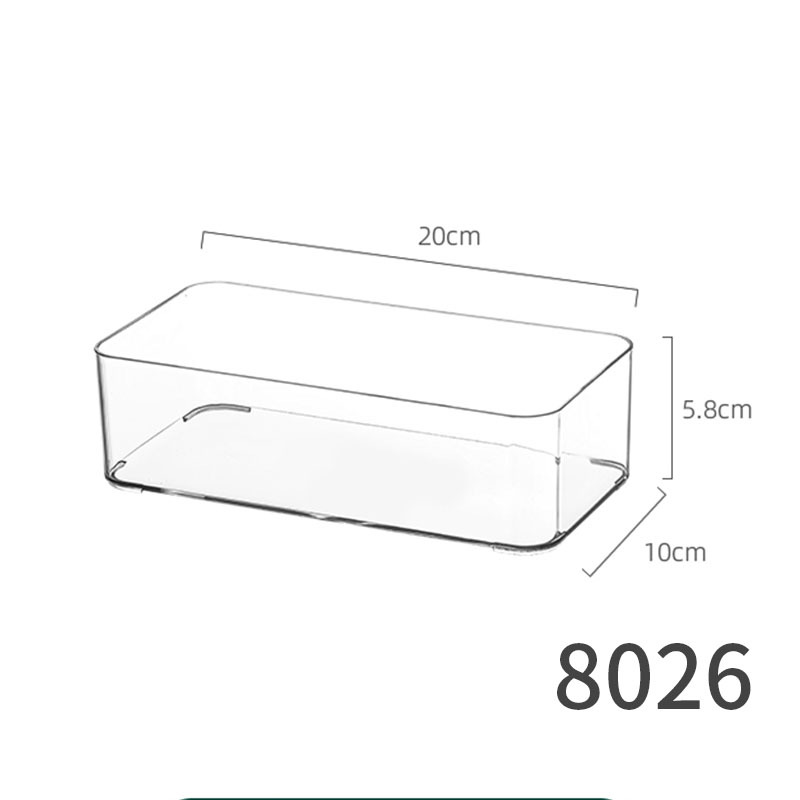Desktop storage box, transparent acrylic, narrow and long, rectangular for mirror cabinet, cosmetics, stationery, pen, chopsticks