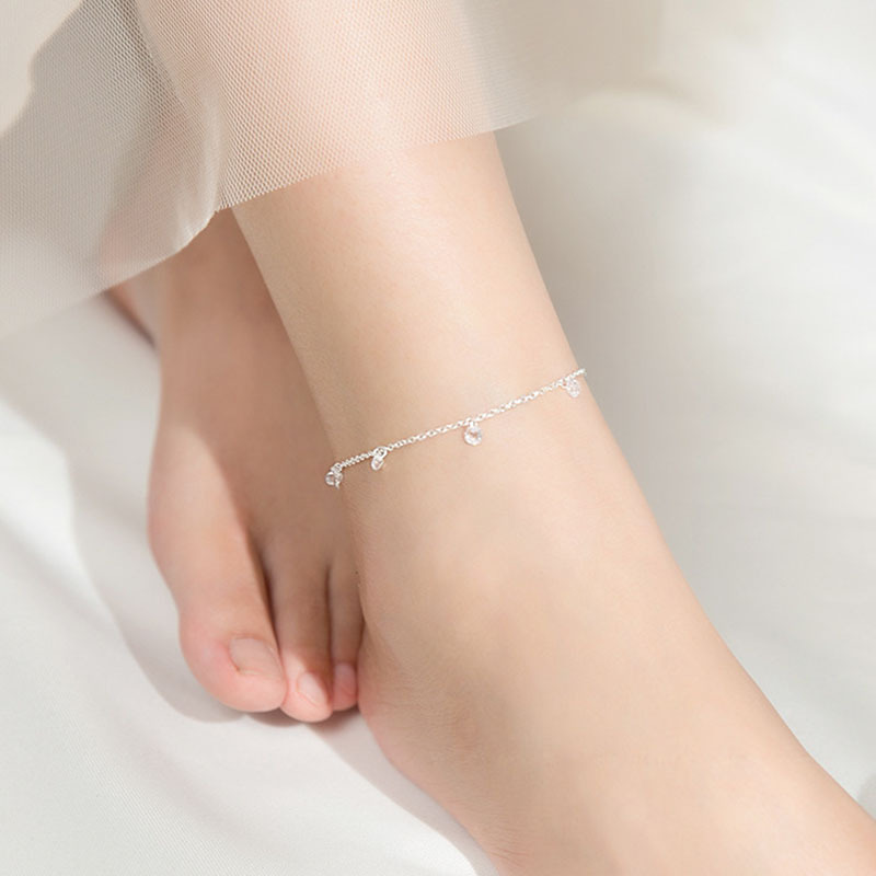 Rongshang Accessory New Women's Zircon Anklet Zircon Pendant Ankle Ornament
