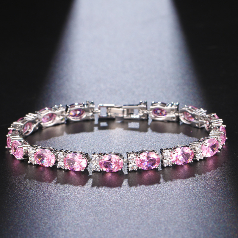 Oval zircon bracelet multicolor optional bracelet simple bridal party gift