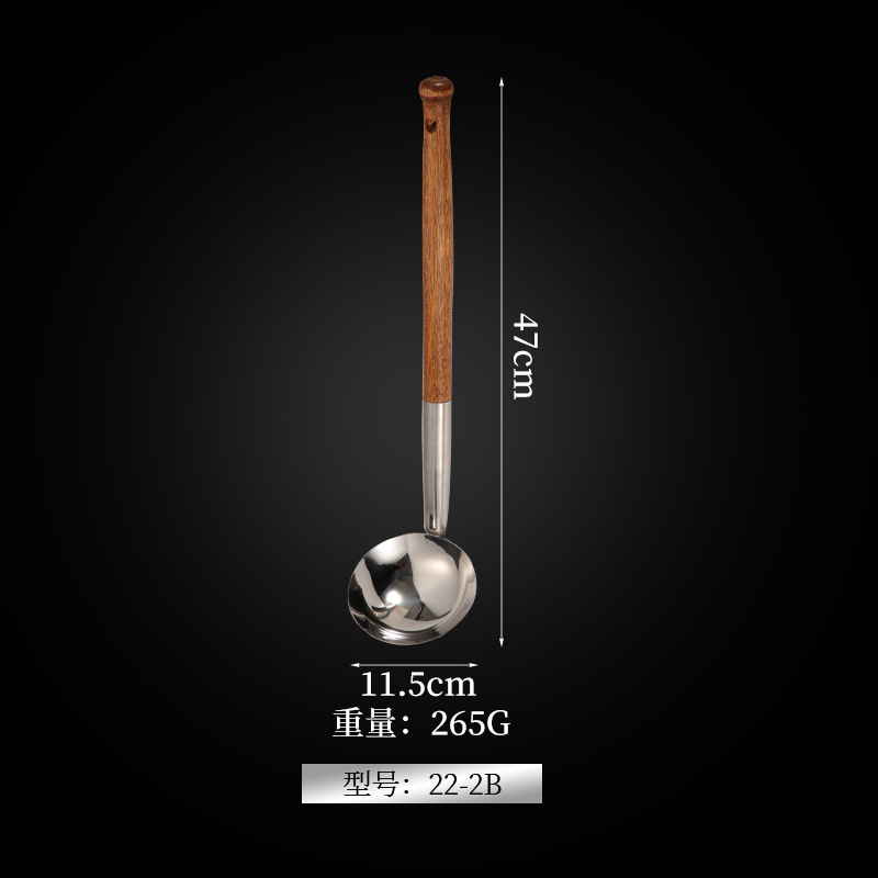 Extra-long hand shovel exported to Russia, extra-large hand shovel, wooden handle shovel, chef's spoon, long-handled strainer series