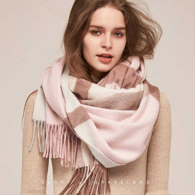 Inner Mongolia origin women's wool plaid scarf British style scarf cape