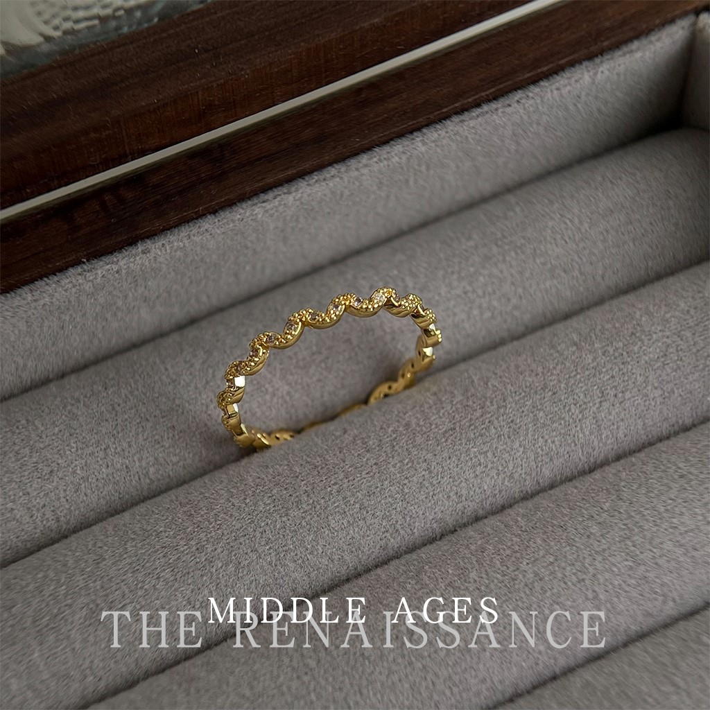 Vintage Sparkling Zircon Gold Open Ring Collection Wind Hand Jewelry