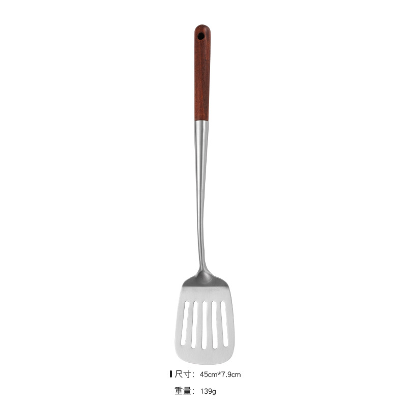 304 stainless steel long rosewood handle spatula soup spoon frying spatula stir-fry spoon kitchen utensil set household