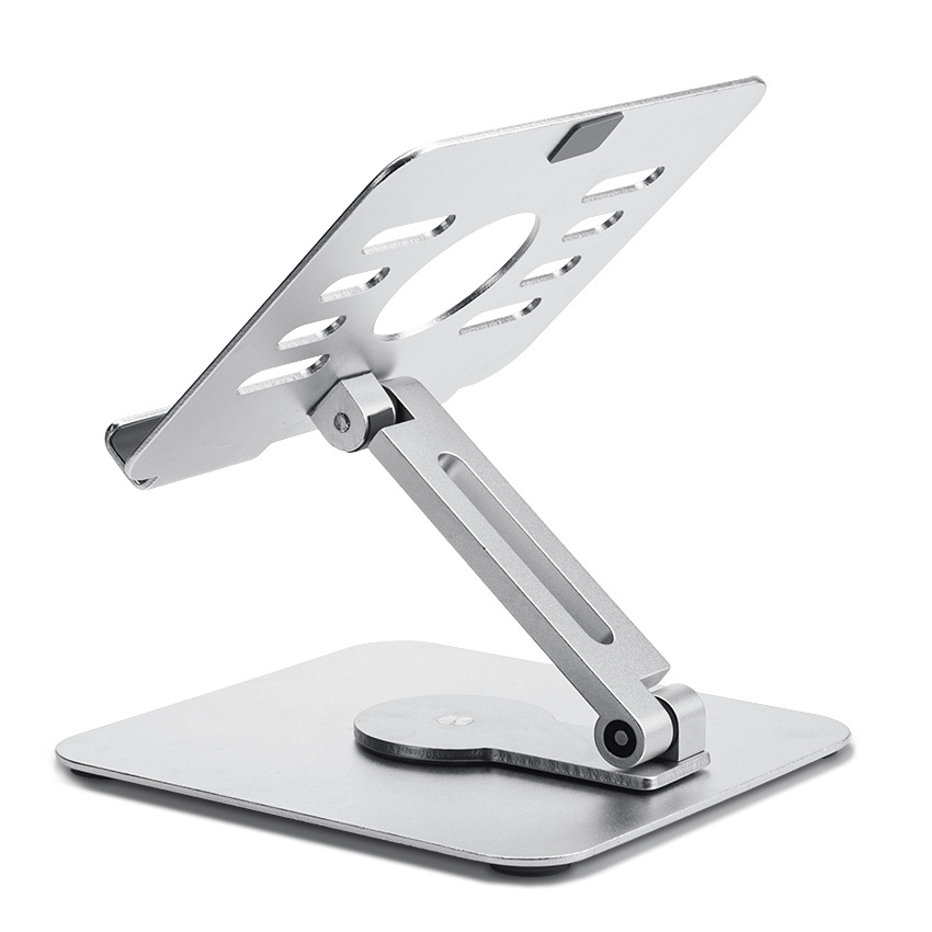 360 Degree Rotating Tablet Stand Aluminum Alloy Desktop Vertical Heightening Stand Multi-Hole Heat Dissipation Foldable Pad Stand