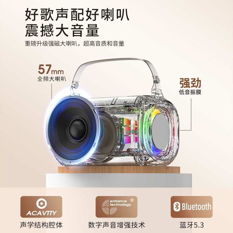 New T33 Bluetooth speaker wireless microphone K song outdoor portable family KTV microphone speaker