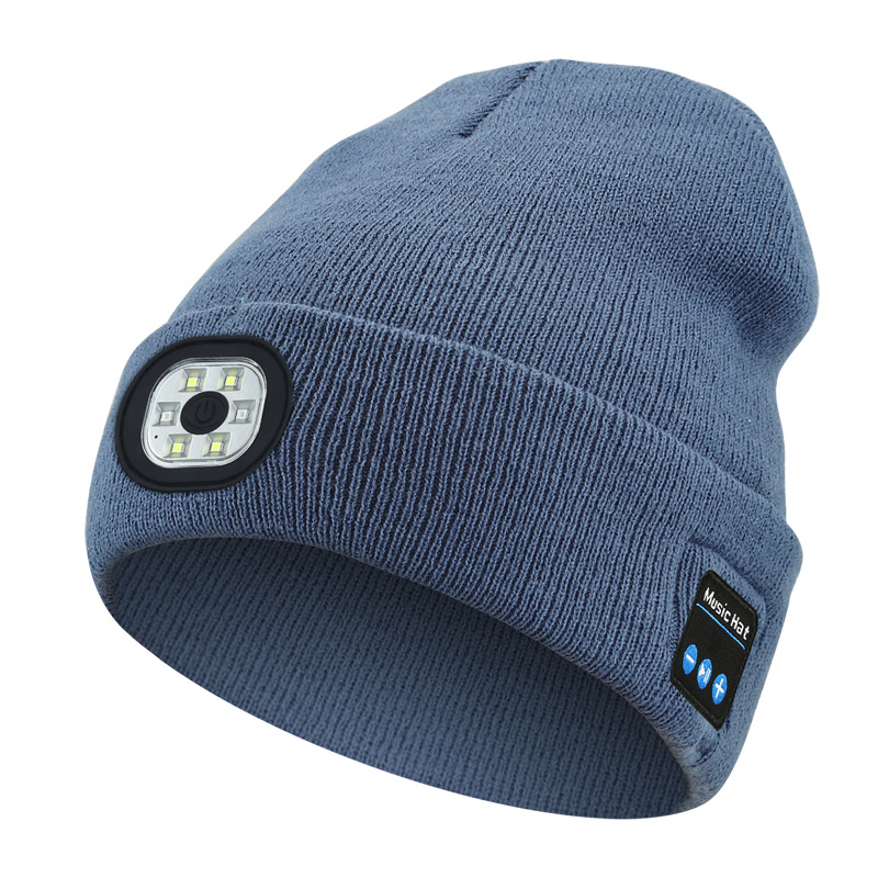 New rechargeable LED light-up lighting knitted hat night running headlamp lighting hat Christmas lamp hat