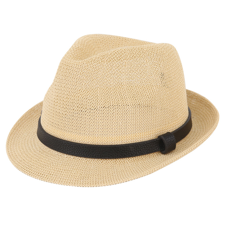 Hat Summer Small Fedora Style Straw Gauze Sun Neutral Unisex Jazz Hat