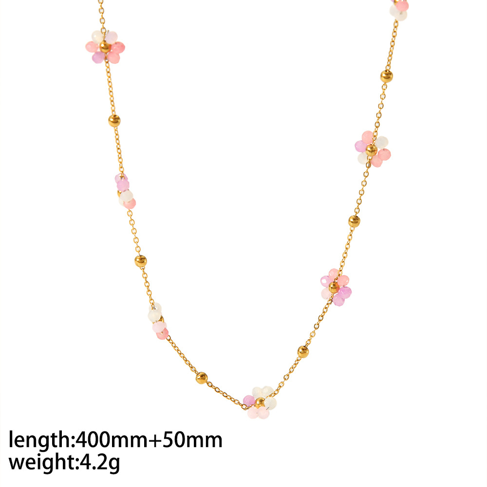 New cute flower bracelet 18K gold stainless steel simple design jewelry women