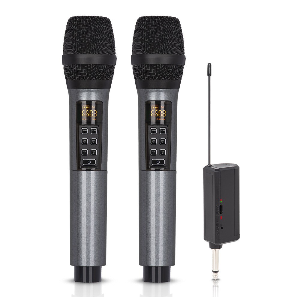 Multifunctional Wireless Microphone Reverb K Song Live Stage Home Sound Card Universal Microphone Frequency Adjustable