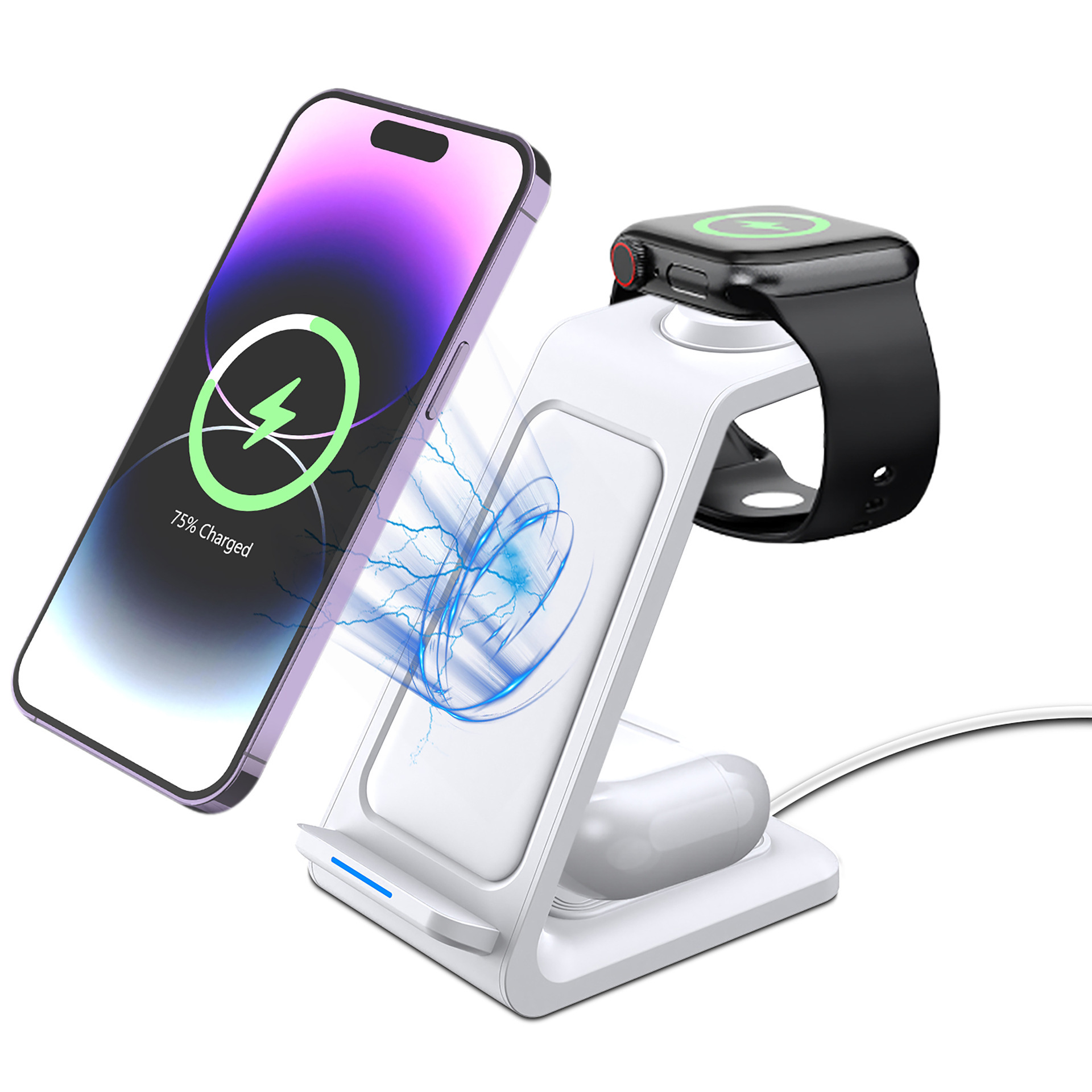 MagSafe magnetic desktop stand wireless charger 15W three-in-one compatible with Apple wireless charger