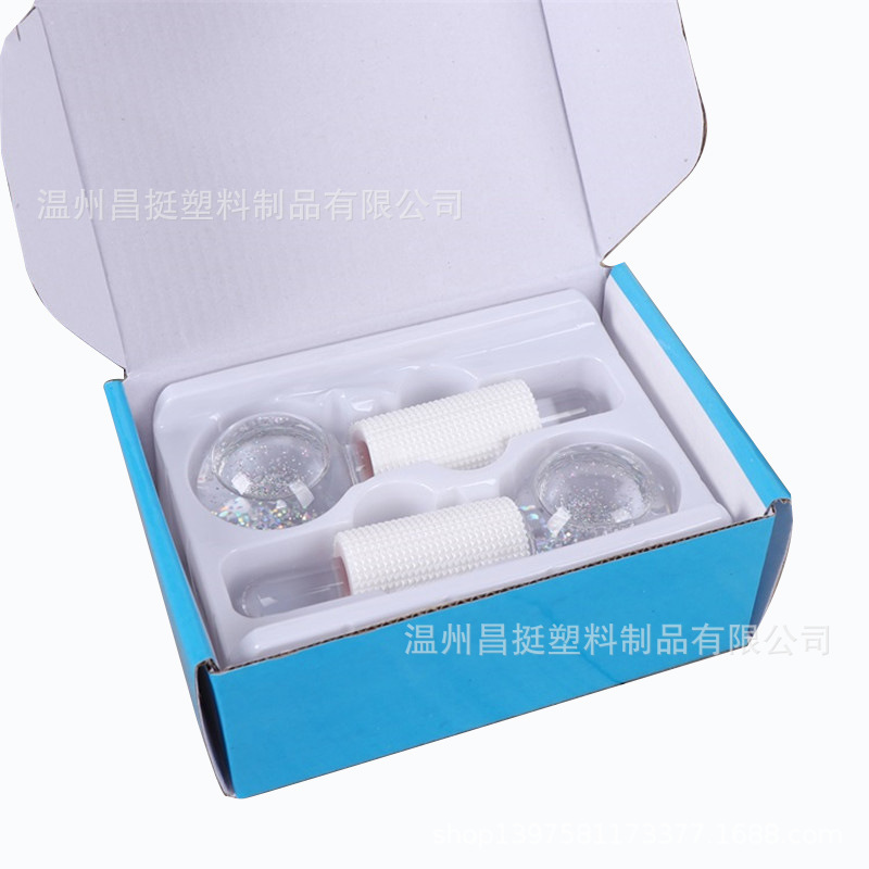 Ice wave beauty ball for facial and eye ice therapy, anti-freeze glass ball for face massage and nursing