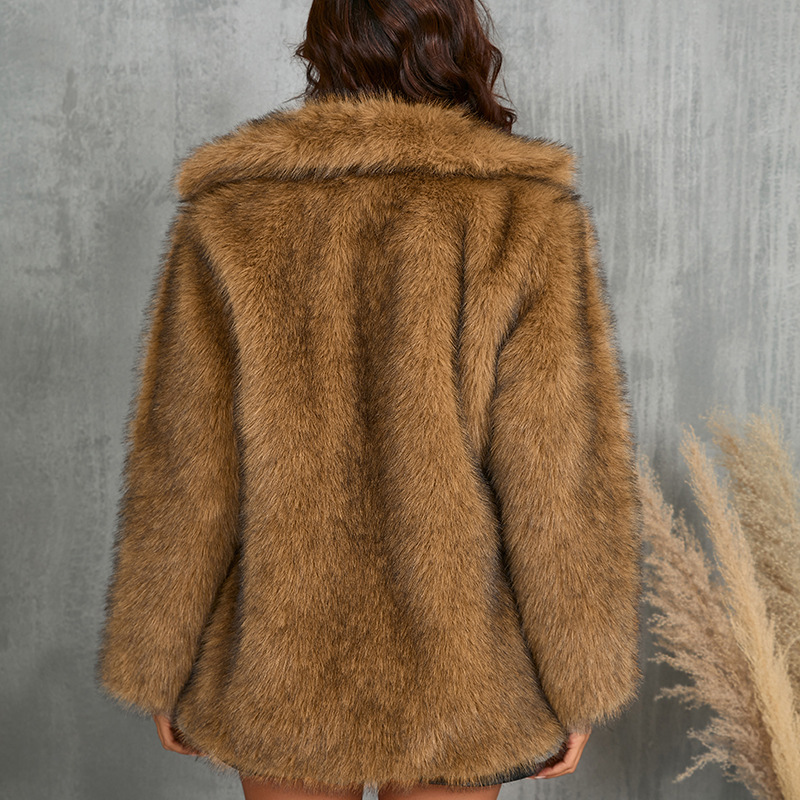2024 autumn/winter women's toka fur collar jacket coat artificial fur faux fur coat