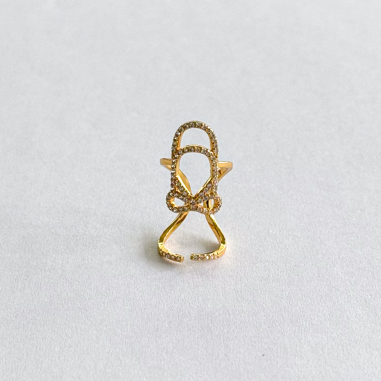 Kenjie copper gold-plated zircon fingertip ring for women punk nail art nail ring exquisite nail cover