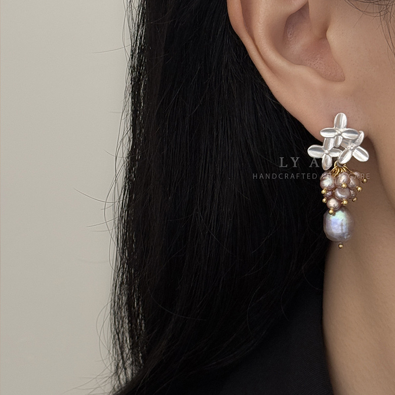 Exquisite Natural Baroque Pearl Earrings Ear Cuff Elegant Daily Earrings