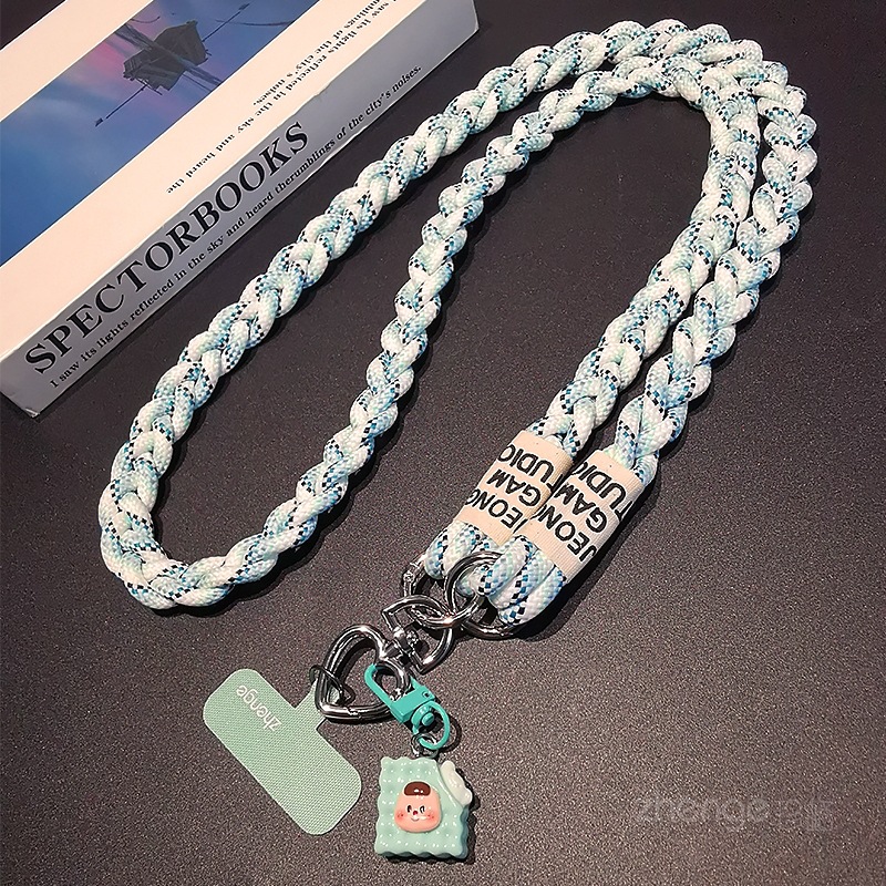 Phone strap crossbody ponytail braided rope outdoor phone strap women's long travel shopping street