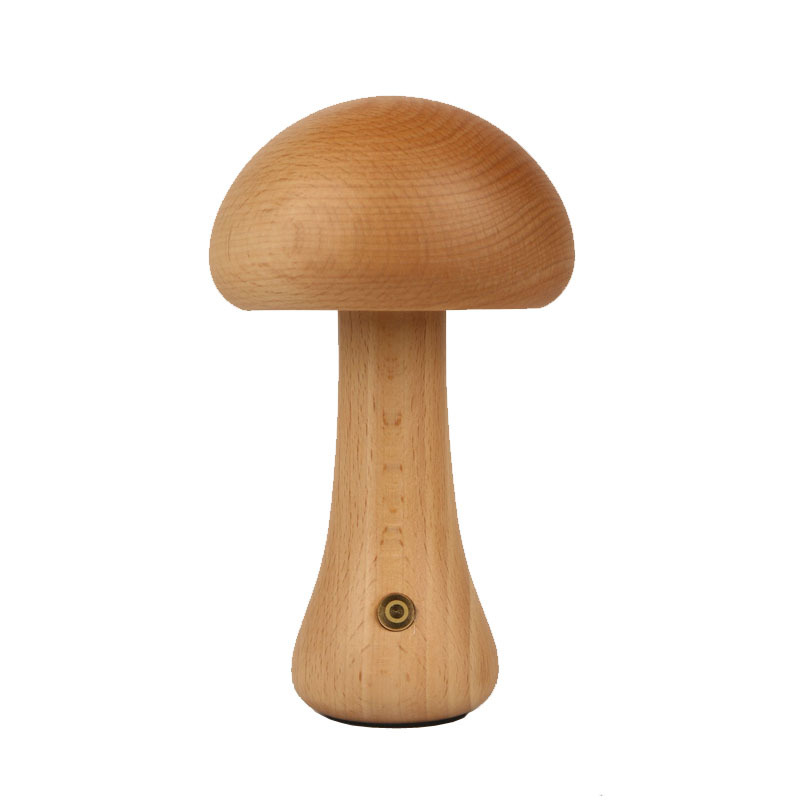 Mushroom night light touch bedside night light LED decorative atmosphere stick desktop home solid wood atmosphere lamp