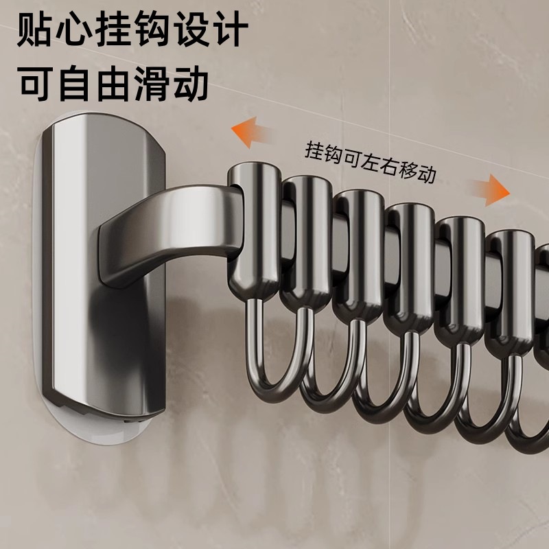 Ermo kitchen hook no-drill hanging rod storage rack spatula spoon rack space aluminum hook wall-mounted storage