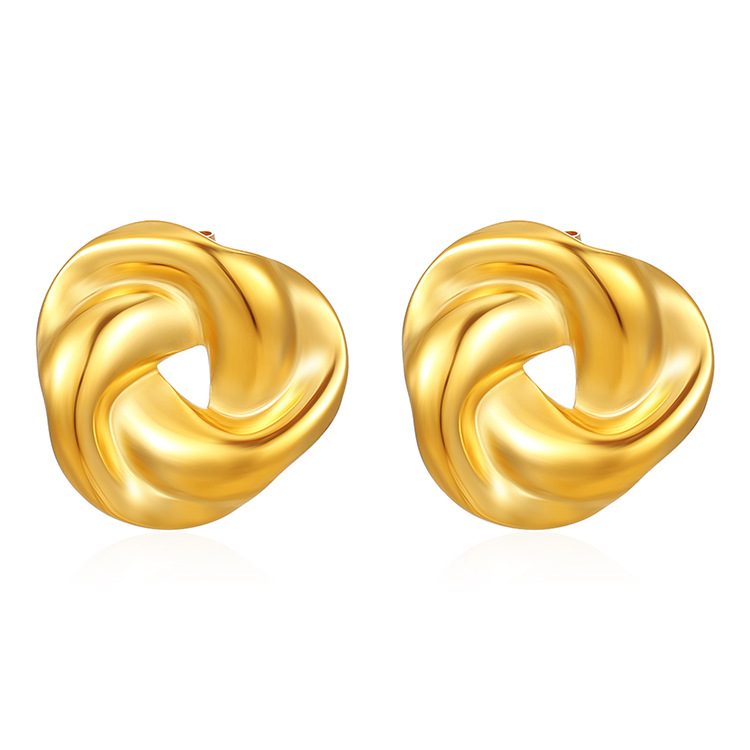 Square striped stainless steel earrings for women, 18K ear accessories, EU certified