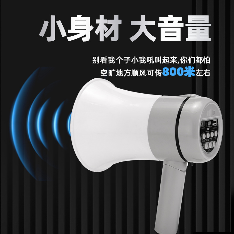 Double Diamond 30W High Power Handheld Megaphone Foldable Outdoor Recording Sales Horn C Port Amplifier