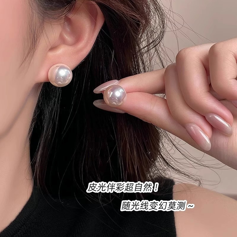 999 Pure Silver Silver Needle Baby Tiannu Aurora Swarovski Pearl Earrings for Women Large Pearl Earrings Ear Accessories