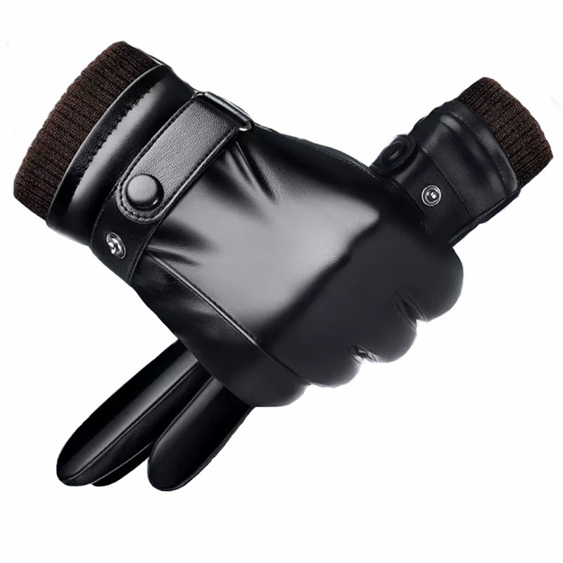 Autumn and winter warm gloves men's cold-proof outdoor riding gloves waterproof touch screen leather gloves ski gloves wholesale